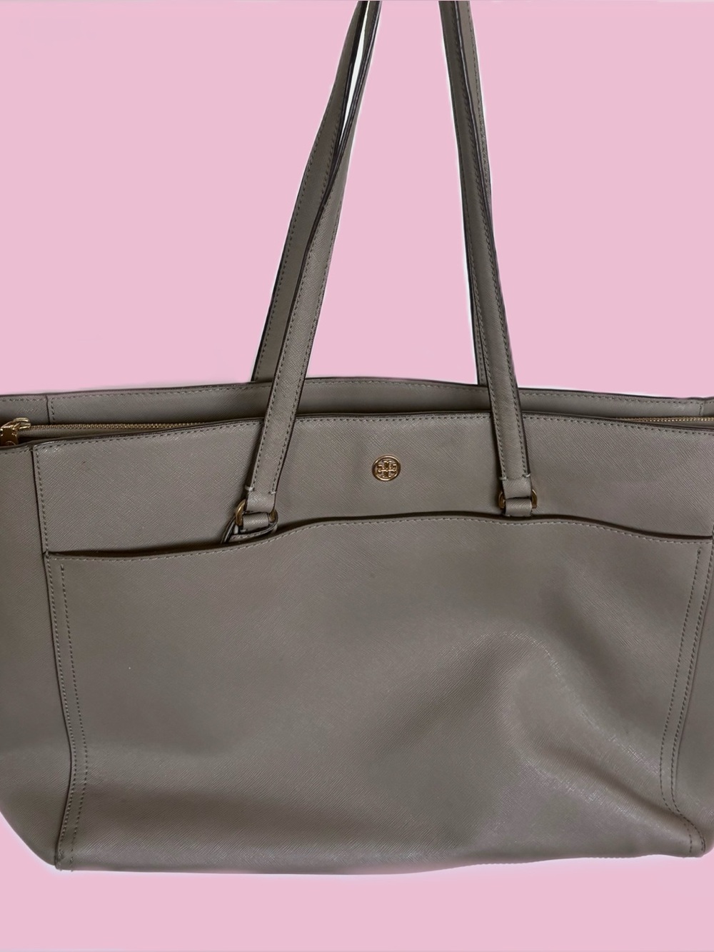 🐚 tory burch robinson tote in grey heron
